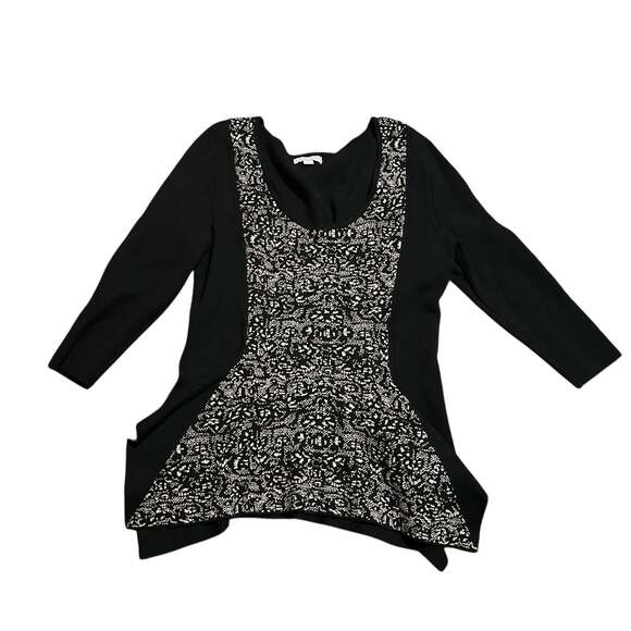 NY & Co  Black Knit Long Sleeve Peplum Whimsigoth Witchy Sweater - Picture 2 of 6